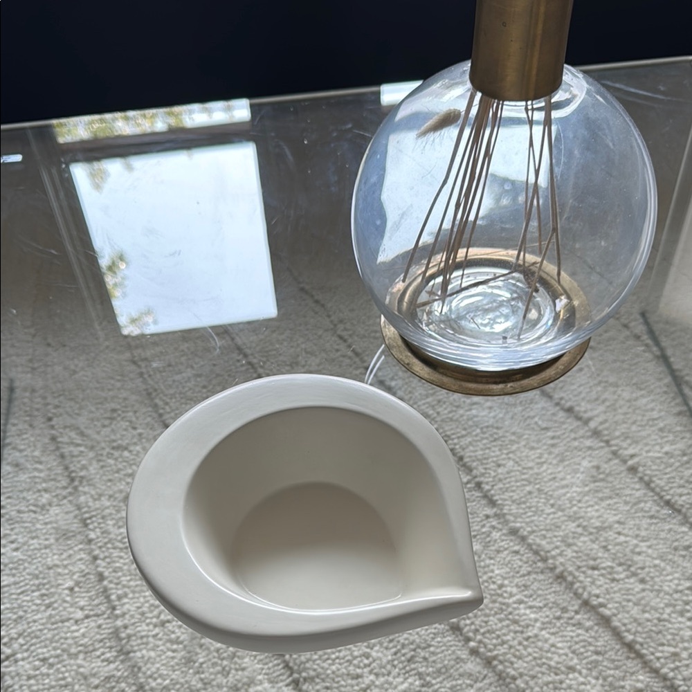 Vintage Modern White Ceramic Bowl